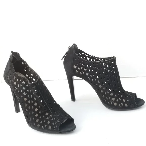 Prada cutout Black booties heels
